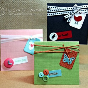Bread Tag Die-cuts and Buttons Card Set