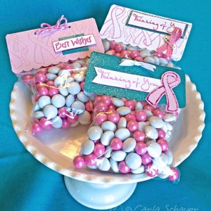 Pink Ribbon Treat Bag Toppers