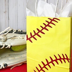 Make Easy Softball Gift Bags with this Stitches SVG