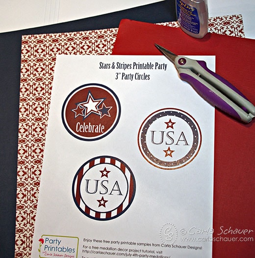 July 4th printable paper medallion materials