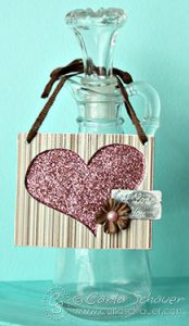 Glittered heart gift tag