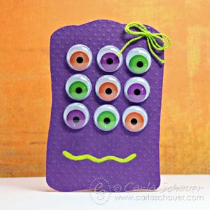 Cute Monster Halloween Gift Tag from Carla Schauer Designs