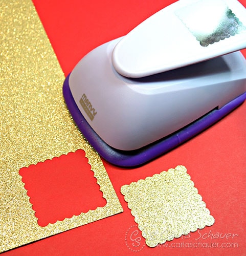 Glittered Scalloped Square gift tags from Carla Schauer Designs