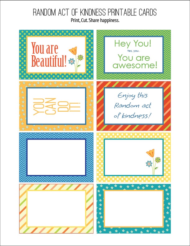 Free Random Acts of Kindness Printable Cards from Carla Schauer Designs