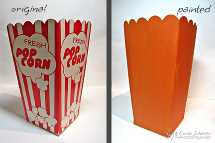 painted halloween decoration from popcorn box