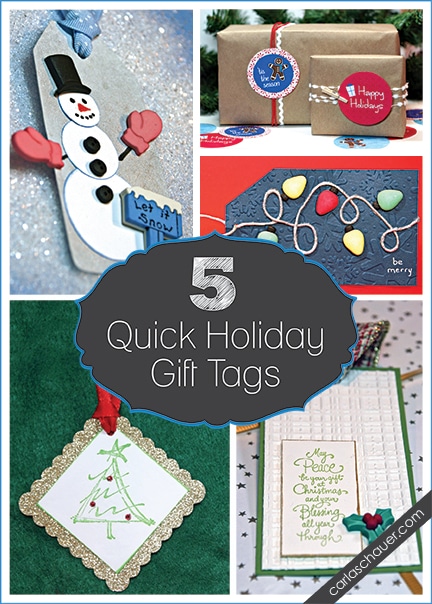 5 Quick Holiday Gift Tags from Carla Schauer Designs