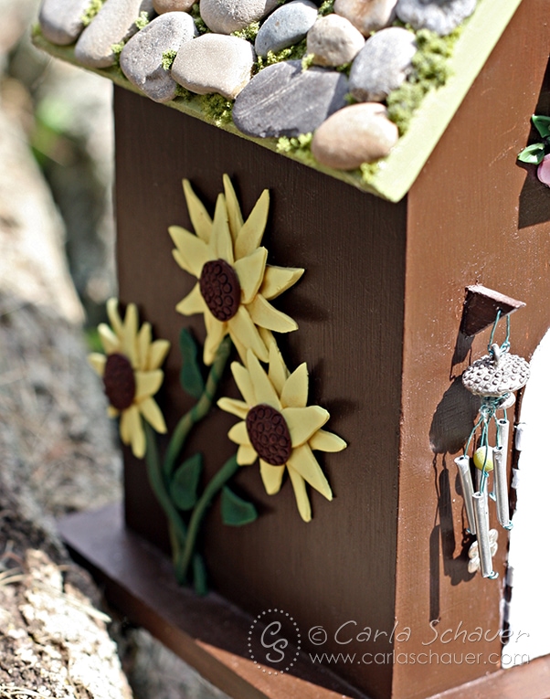 Fairy House with Clay Sunflowers, from Carla Schauer Designs