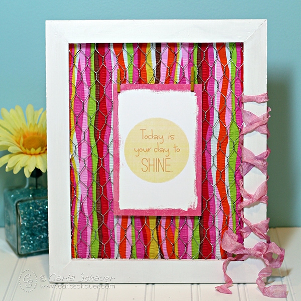 Make a scrap fabric picture frame with printable inspiration. Tutorial from Carla Schauer Designs 