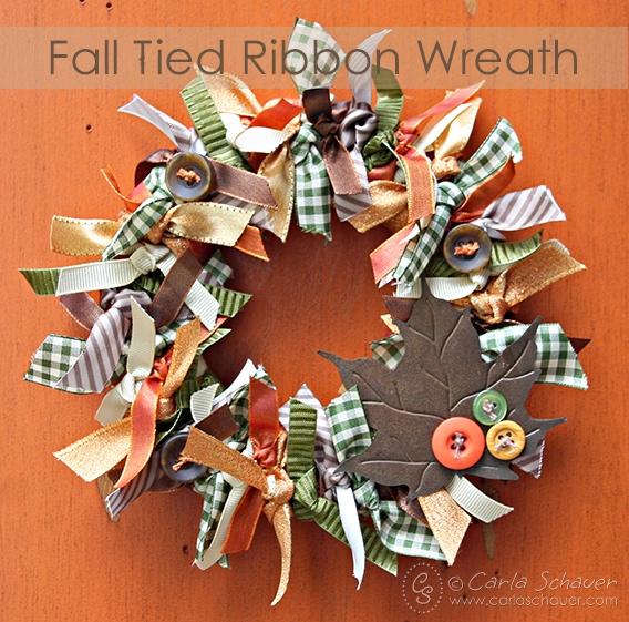 Make a Fall Tied Ribbon Wreath with Rustic Accents