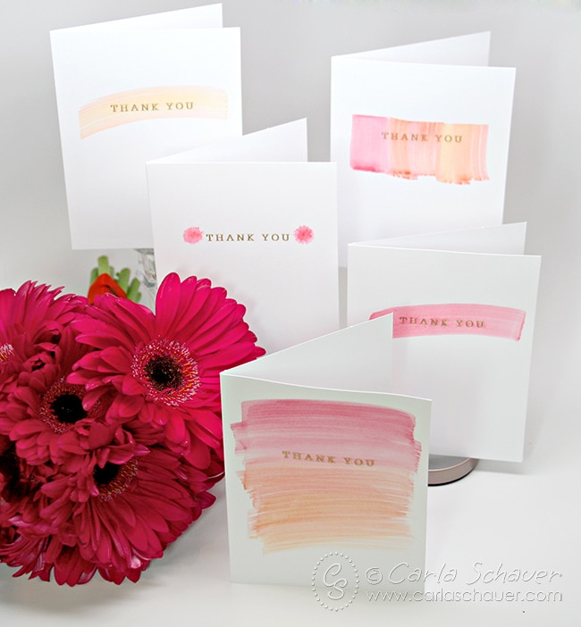 Such a pretty way to customize wedding stationery! DIY watercolor wedding thank you notes. | Carla Schauer Designs