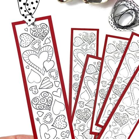 Cute Valentine Bookmark SVG file - Carla Schauer Designs