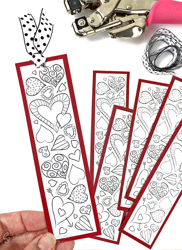 Bookmark Valentine's Day Bookmark Ribbon Bookmark Heart 