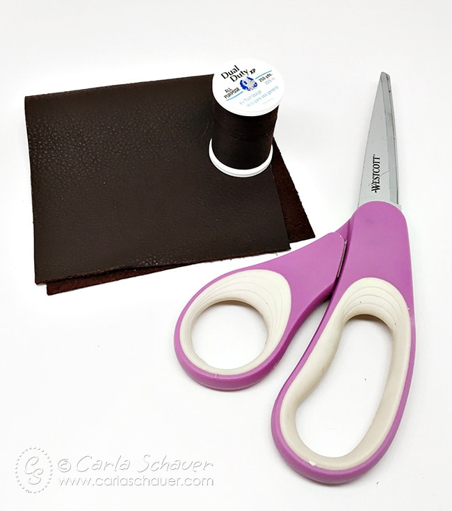 Use leather pieces to make a slim wallet. An easy 15 minute DIY gift for men.|Carla Schauer Designs