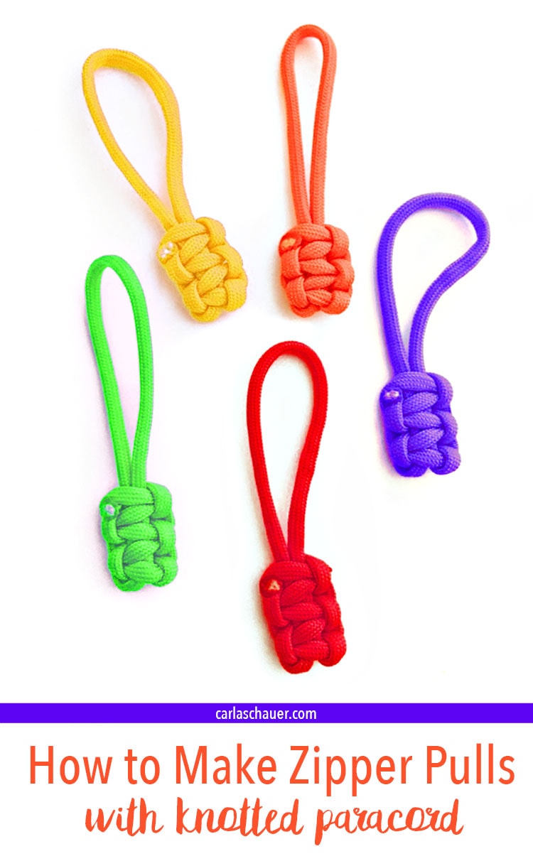 Make Paracord Zipper Pulls - Carla Schauer Designs