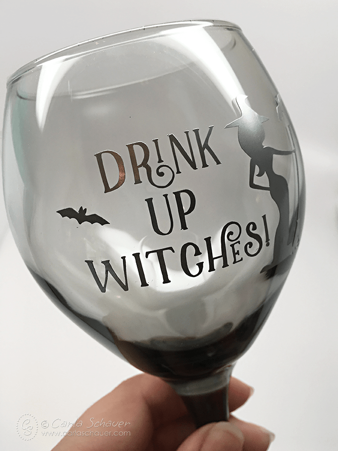 Make custom Halloween glasses with vinyl and a free snarky cut file from carlaschauer.com