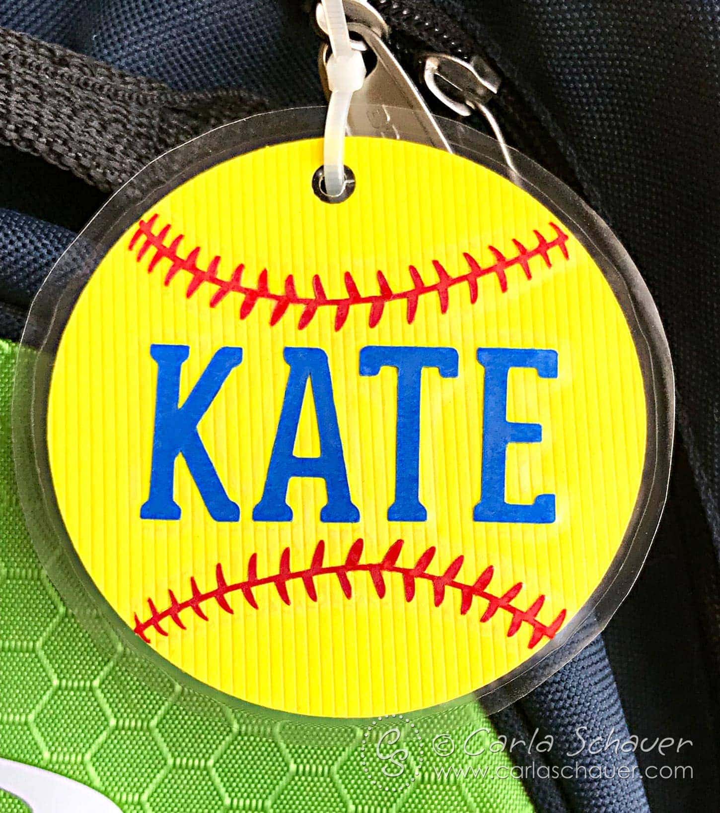 Make a Softball Bag Tag with this Free Softball SVG