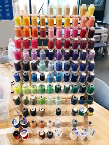 Choose from a colorful variety of embroider threads to match your project.