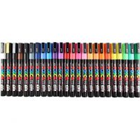 Uni Posca Paint Marker Pen, Fine Point (PC-3M), 24 Colors Set with Japanese Stationery Original Package(PC-3M24C)
