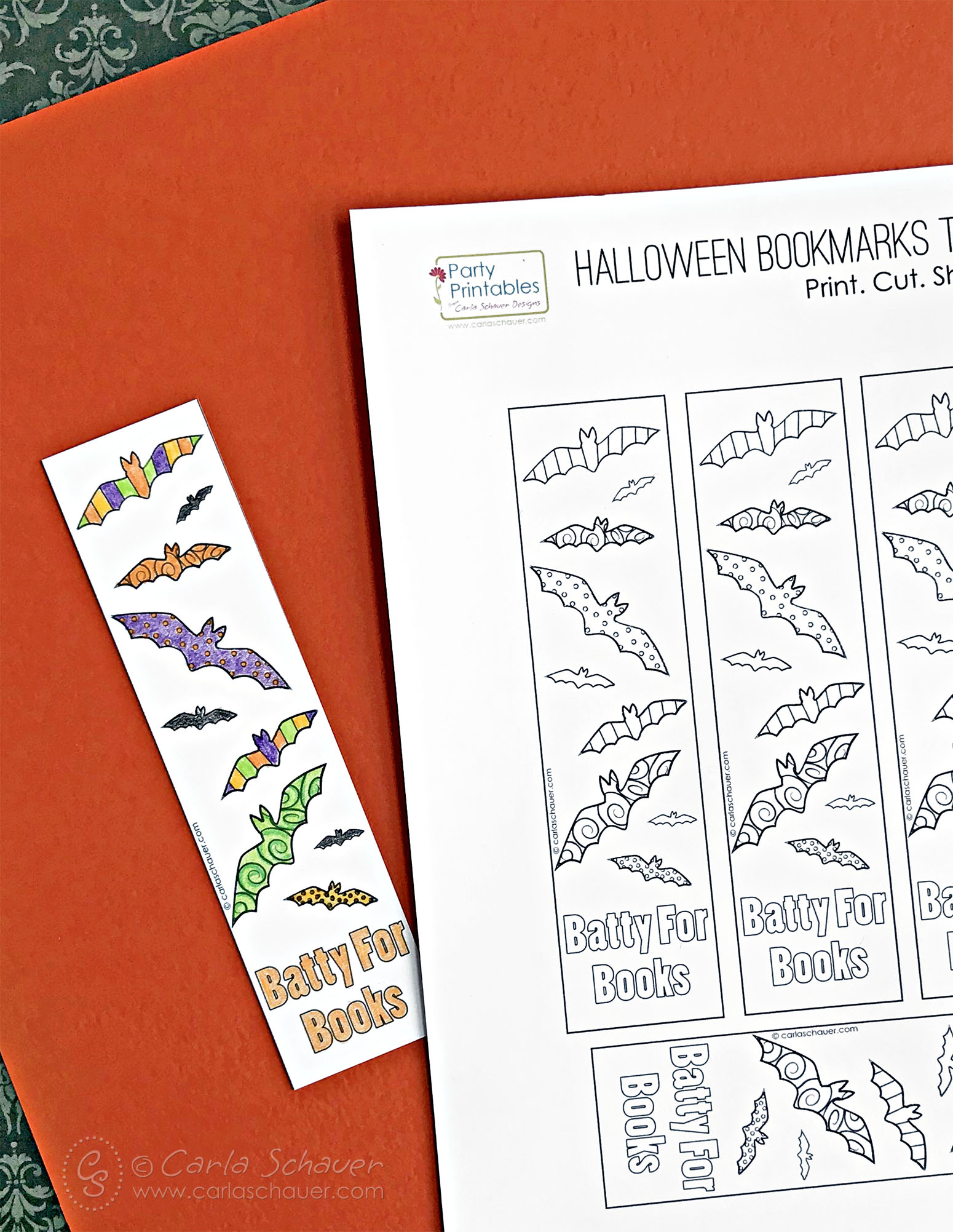 Cute Free Printable Bookmarks to Color and Craft - Carla Schauer