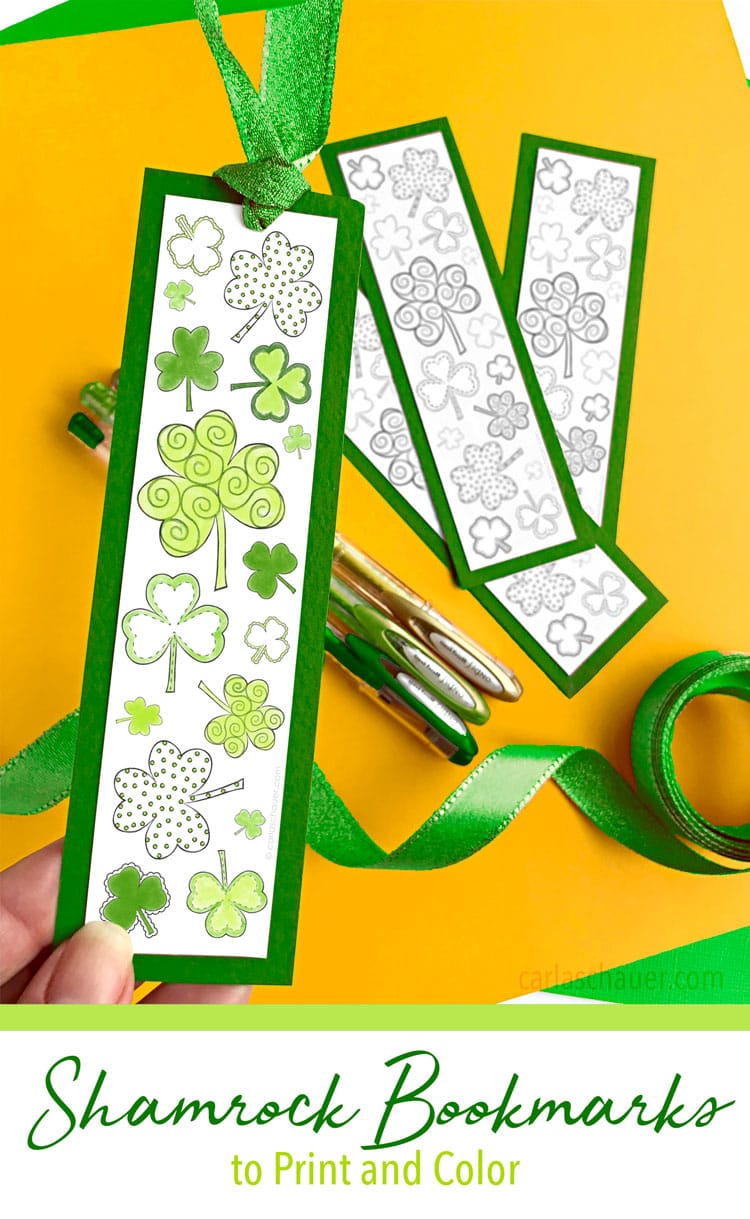 Make Lucky Shamrock Printable Bookmarks