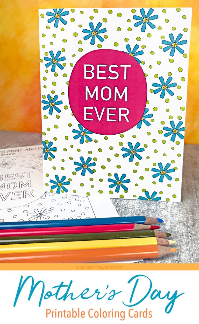 Printable Mother's Day Coloring Card - Carla Schauer Designs