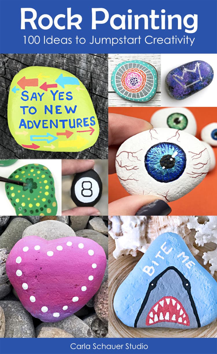 Painted Rock Ideas photo collage with descriptive text