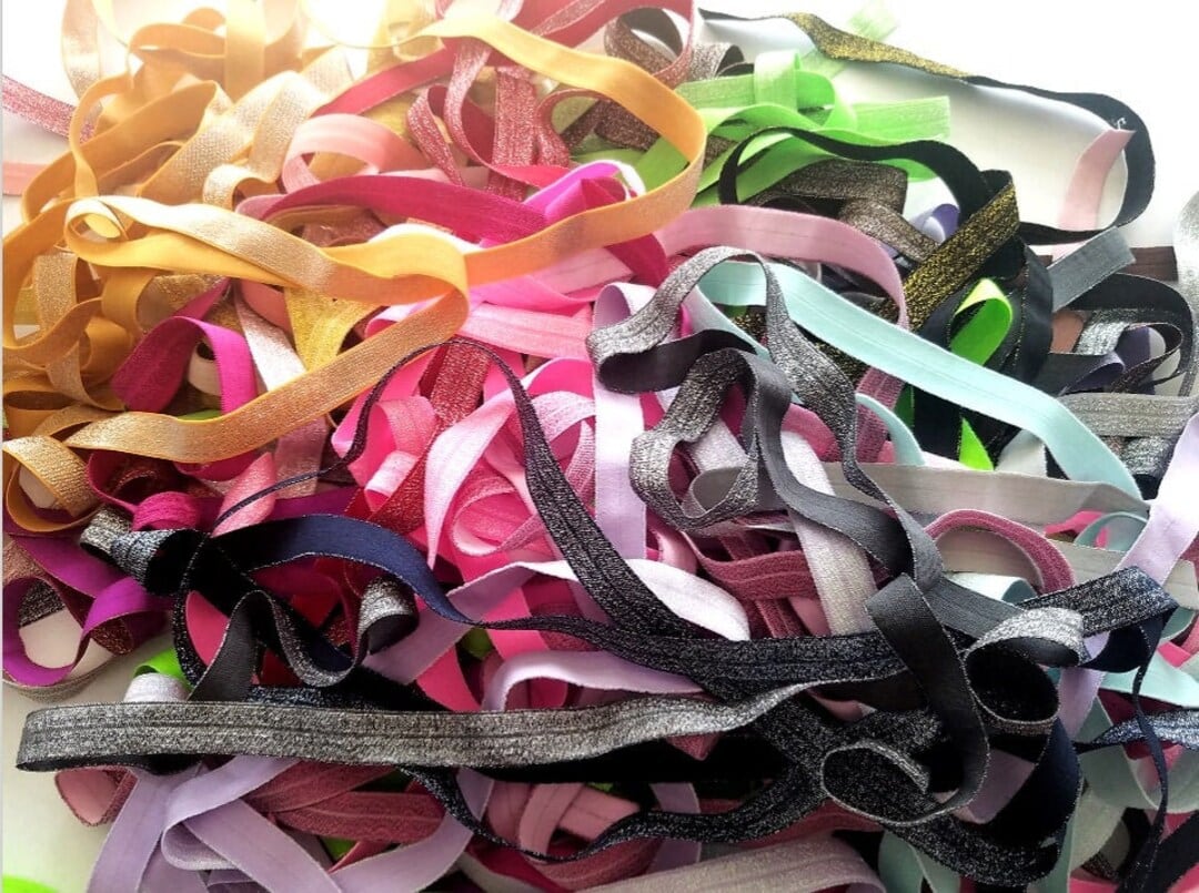 Grab Bag of Solid Color Sparkle Fold Over Elastic