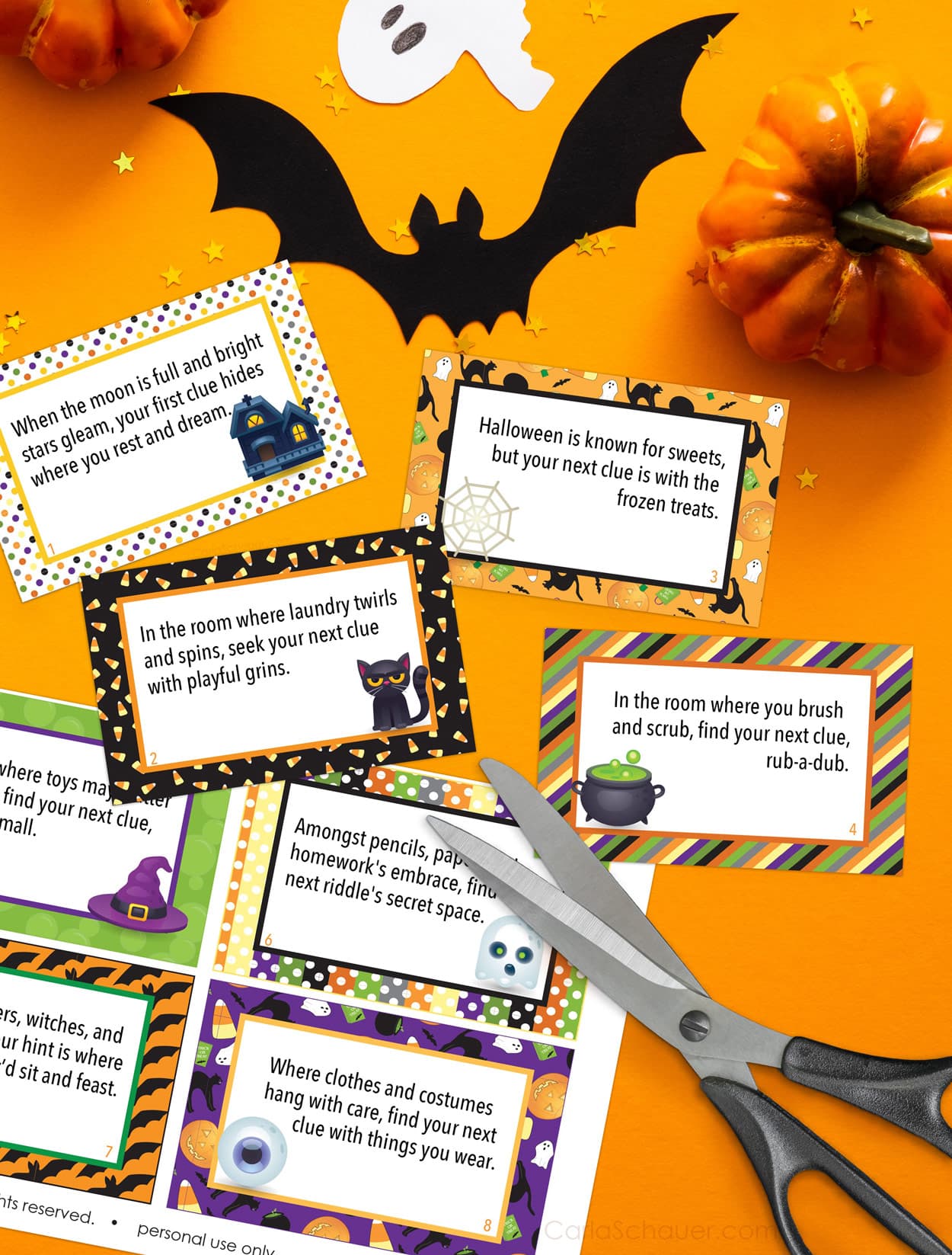 Halloween Scavenger Hunt Clues for Kids {free printable}