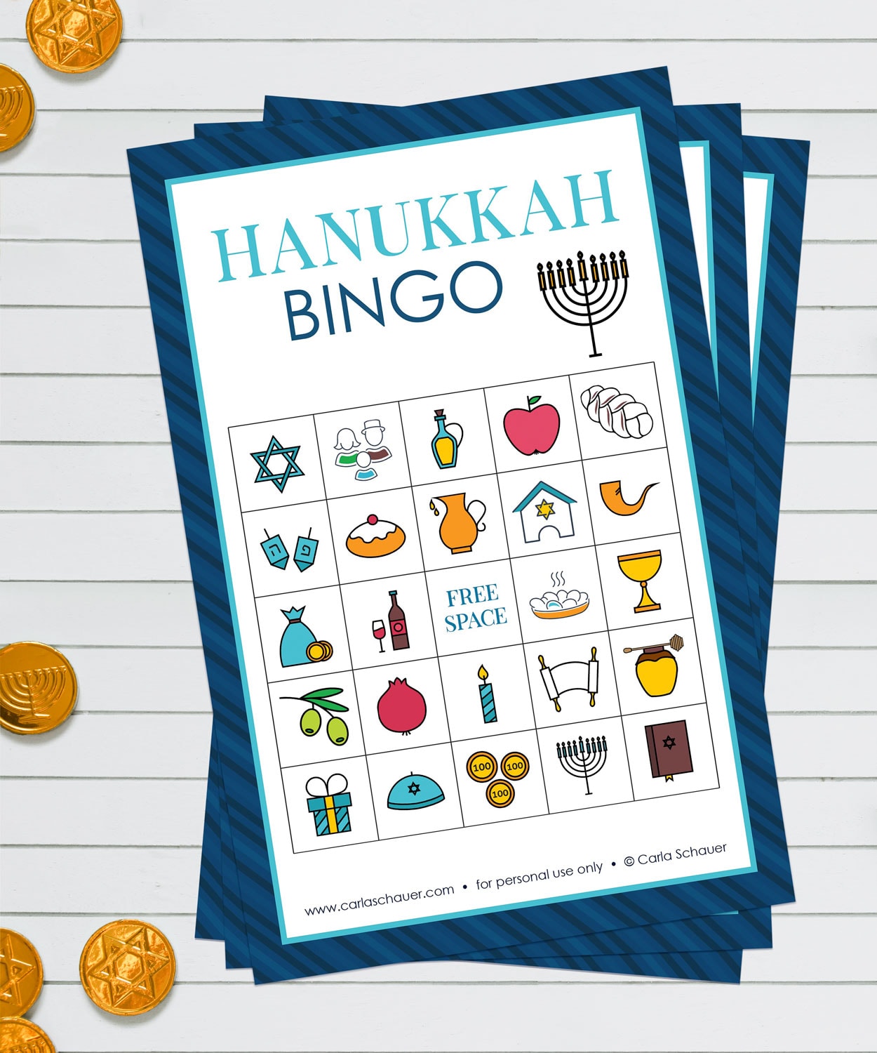 Hanukkah Bingo Cards (Free Printable Chanukah Game!)